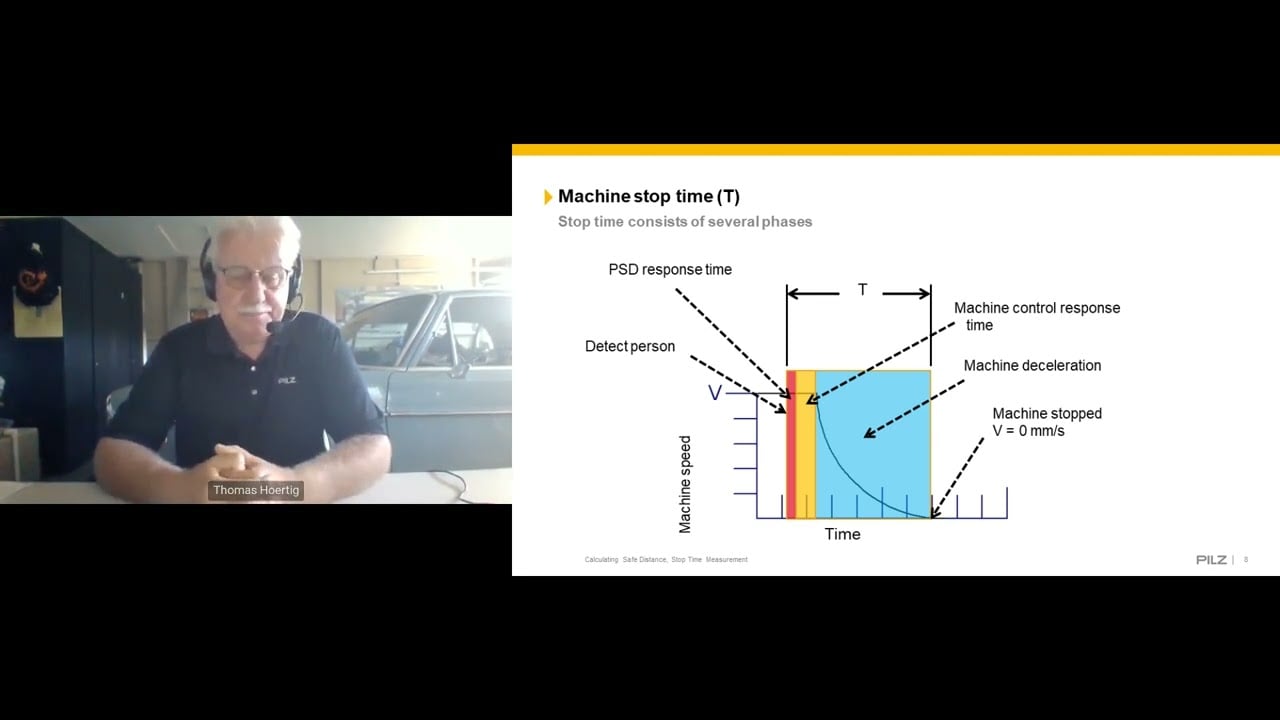 Pilz webinar: calculating safety distances and measuring stop time