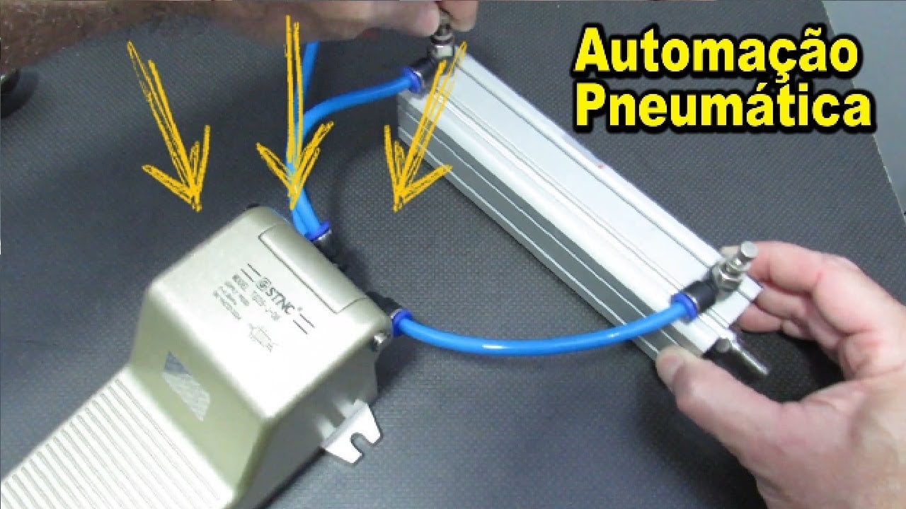 Industrial pneumatic automation: pneumatic pedal valve demonstration