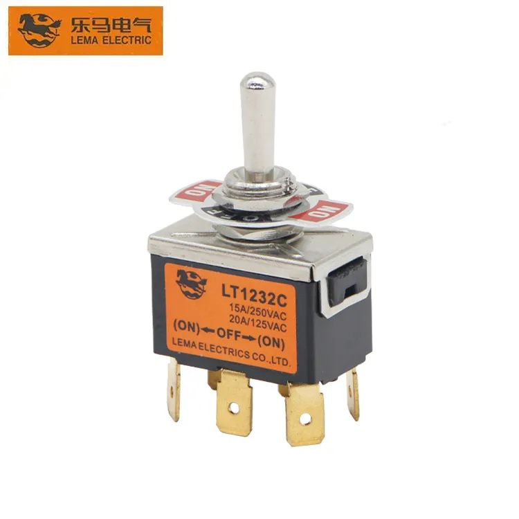 Lema LT1232C Double pole (ON)-OFF-(ON) auto reset toggle switch 15A