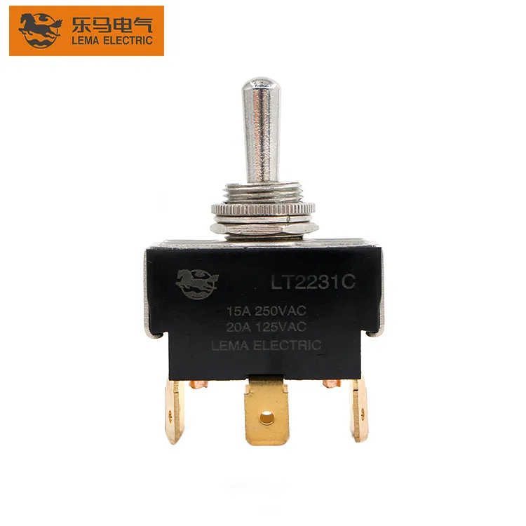 Factories LT2231C 15a 125/250VAC ON-OFF Locking Metal Toggle Switch