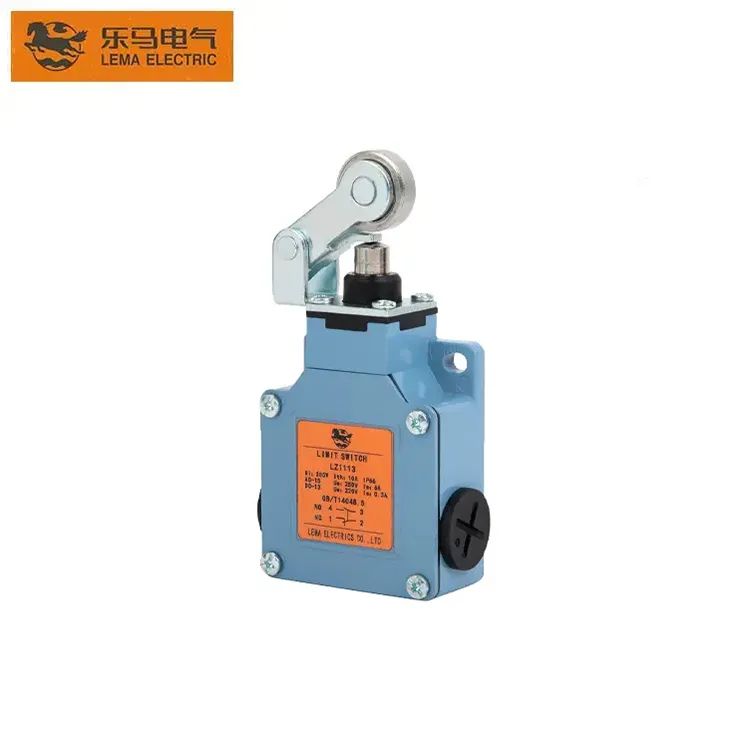 Roller Limit Switch: Types, Selection and Industrial Applications 2 Roller Limit Switch — LEMA Electric official product with illustrative industrial background (not a real site photo)