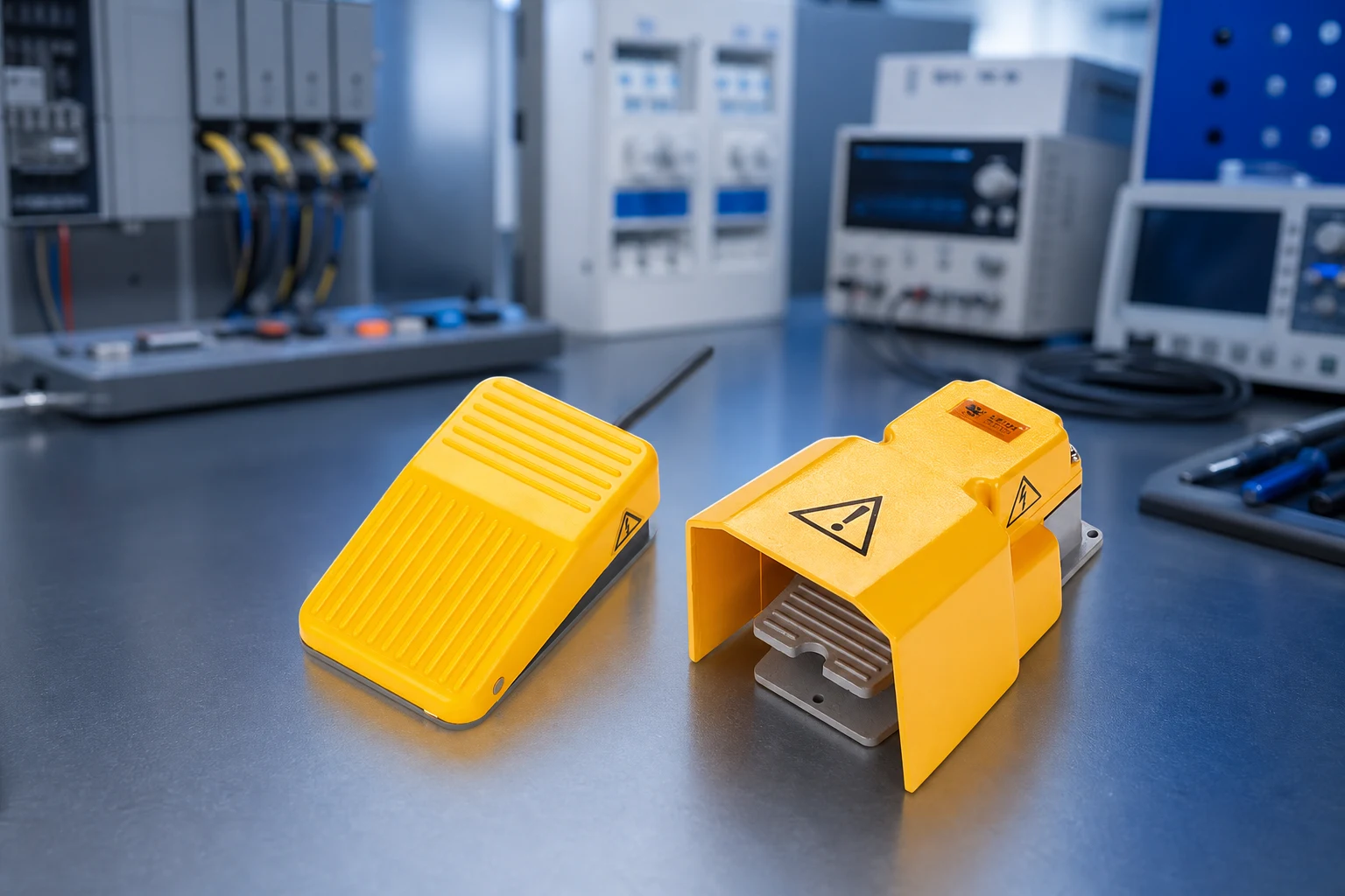 Industrial foot pedal switch for ergonomic selection