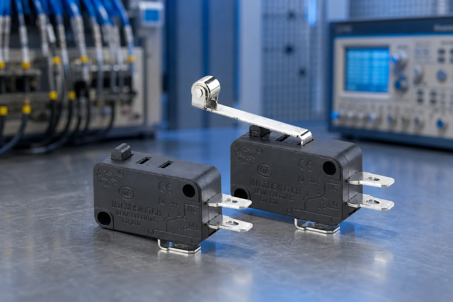 LEMA Electric micro_switch — official product photo with illustrative scene background (not a real site photo)
