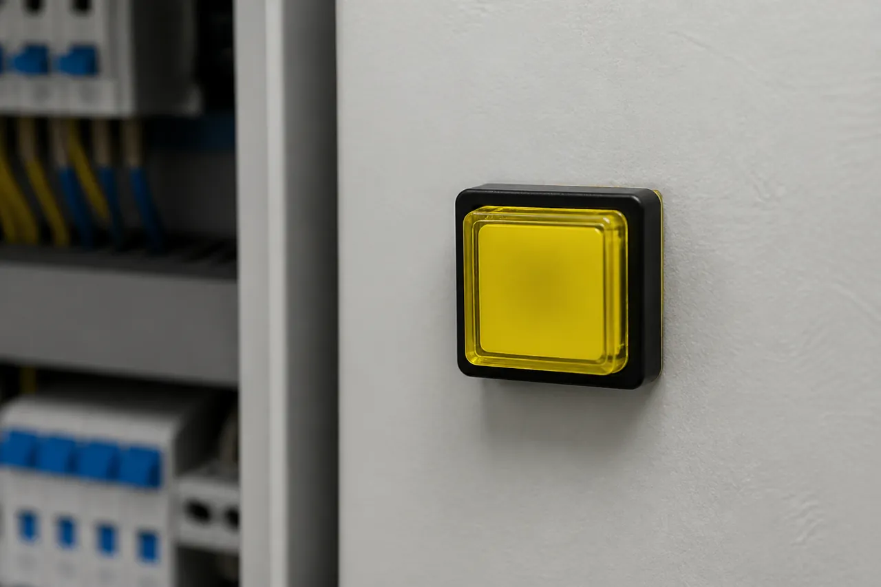 24V Push Button Switch: PLC Input Interface Notes for OEM Panels 2 PBS series push button assembly used as a dry-contact PLC operator