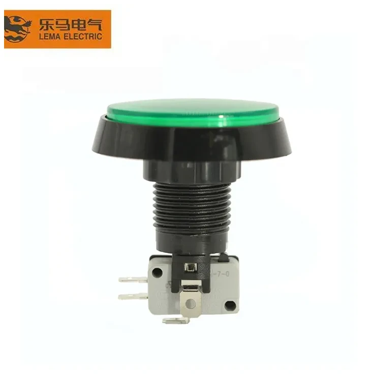 Flush Push Button Switch: Panel Clearance and Actuation 2 Flush push button green bezel and threaded barrel for panel mounting