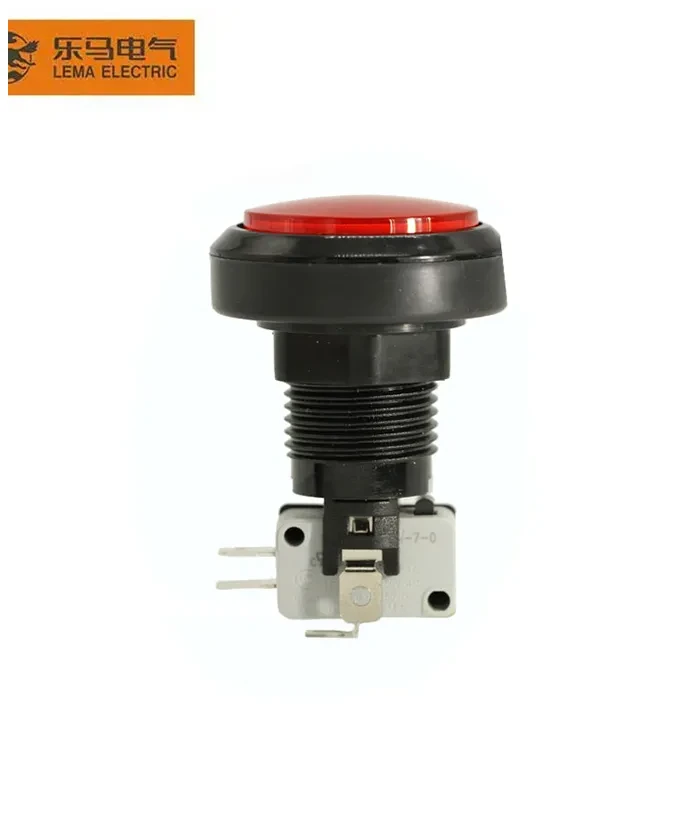 Flush Push Button Switch: Panel Clearance and Actuation 3 Flush push button red assembly showing micro switch actuation path