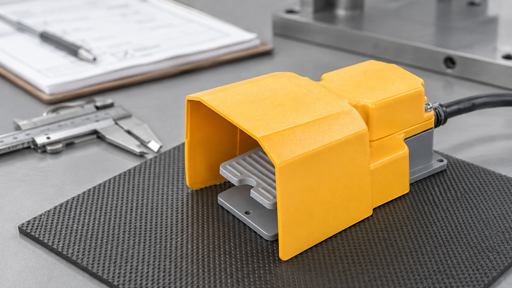 electric foot switch inspected for mounting terminals and operating condition