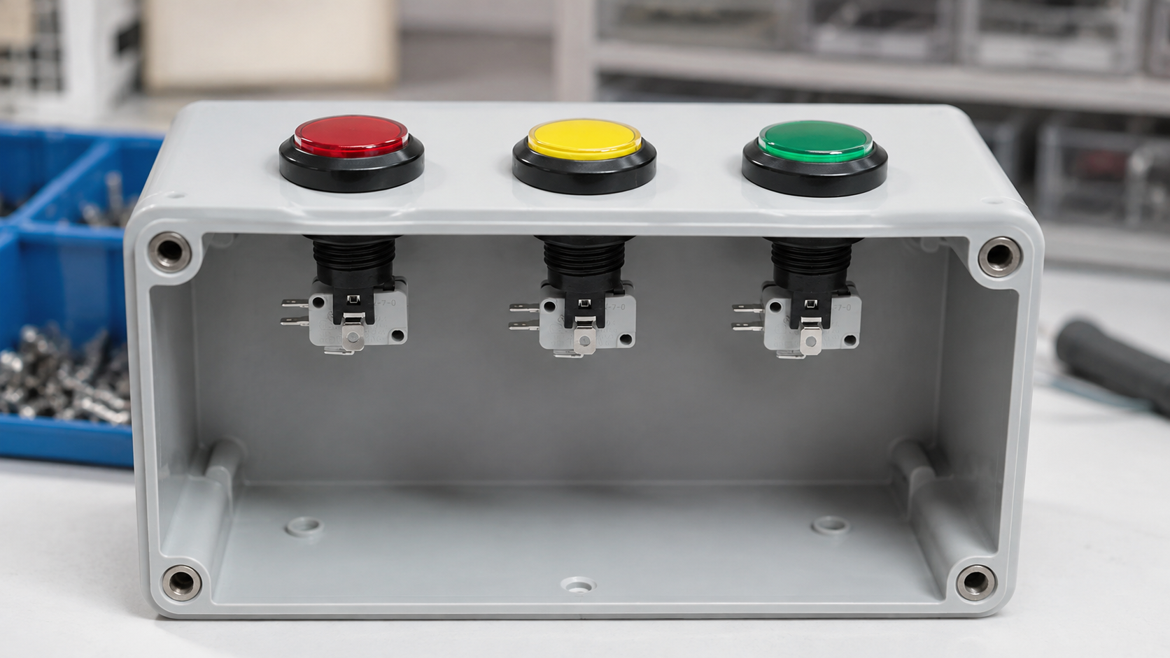 electrical control box with indicator light oem installed or examined in a practical equipment application