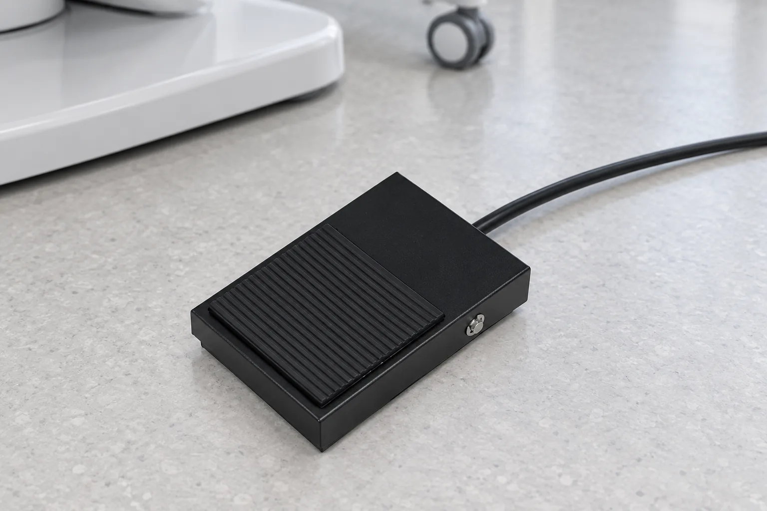 LEMA LF-series foot pedal product example on a clean clinic floor