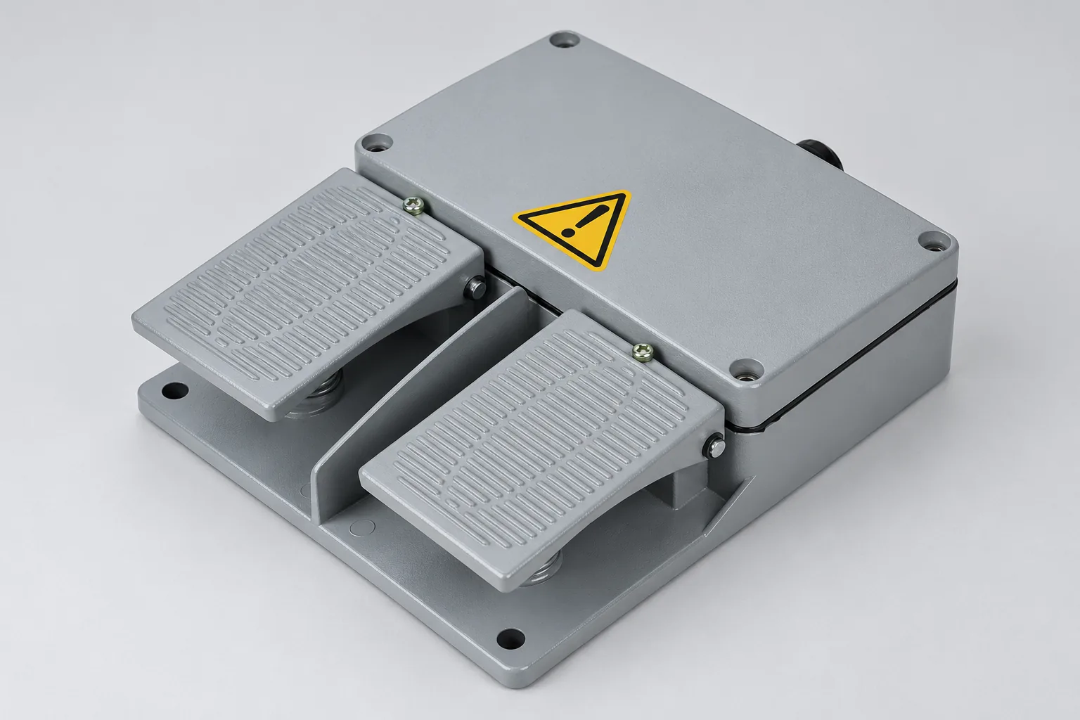 Close view of the LEMA LF-series dual pedals and central metal guard