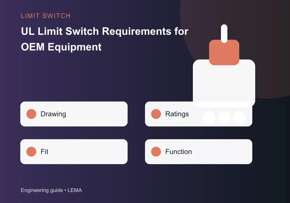 Drawing ratings fit and function checklist for ul limit switch