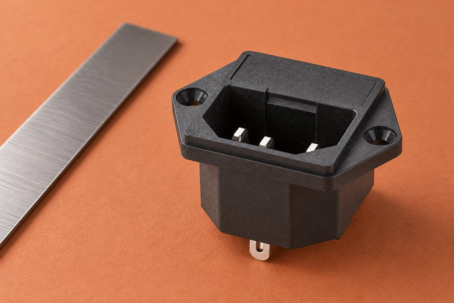 IPZ housing and screw flange on a terracotta inspection board IPZ housing and screw flange on a terracotta inspection board