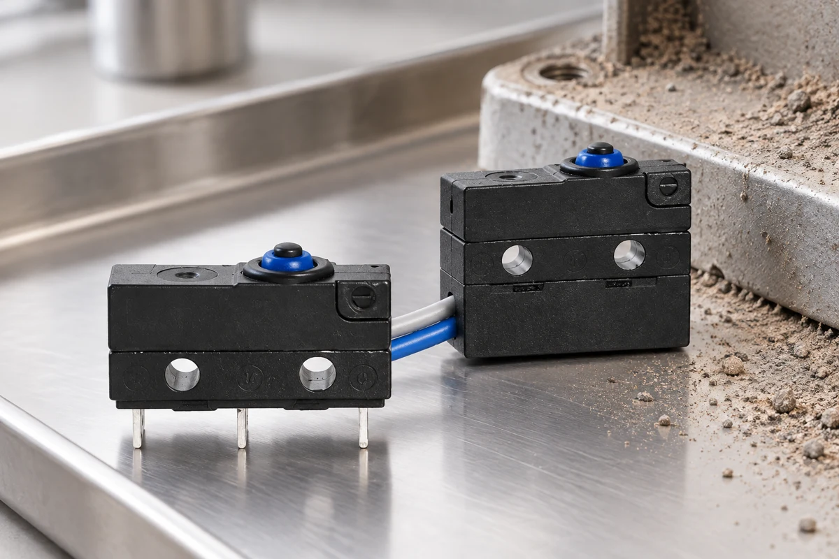 KW12F actuator and cable form beside an external dust accumulation area