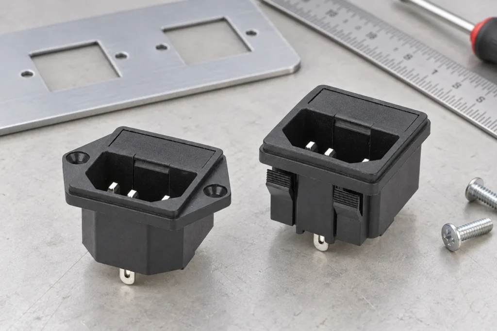 Snap-In vs Screw-Mount IEC Power Inlet