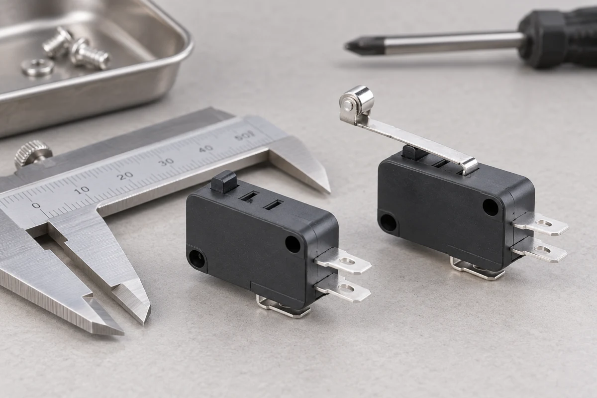 KW7 actuator and terminal envelopes shown on a disconnected inspection bench
