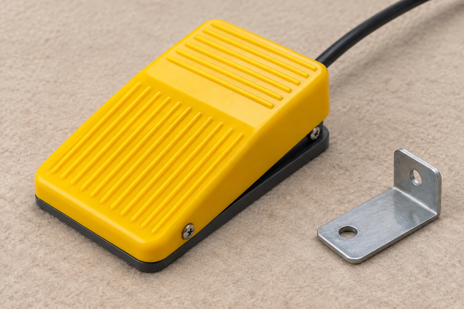 LF-01 ribbed pedal and black base viewed for replacement fit comparison