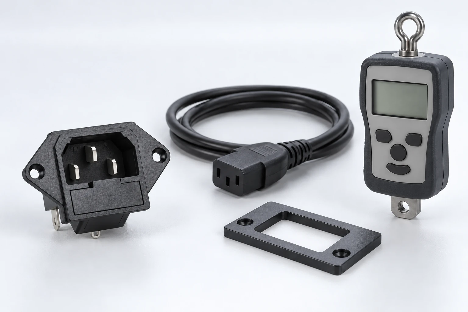 IPZ inlet beside loose cable force gauge and separate mounting plate
