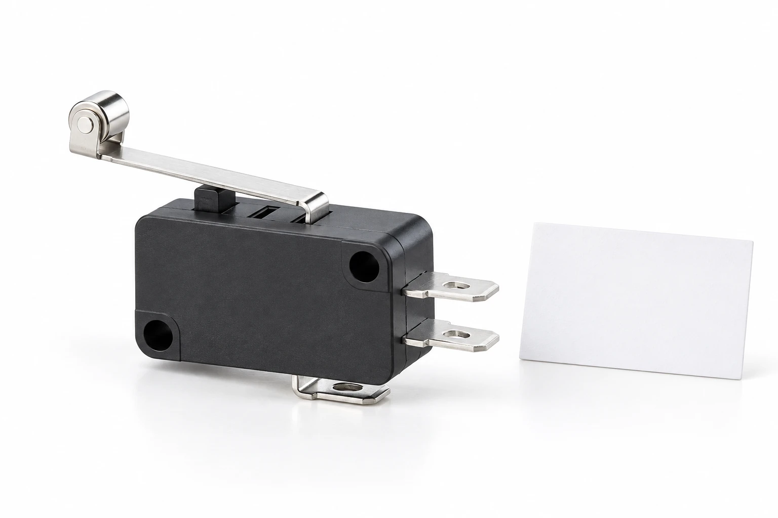 Micro Switch Altitude Derating: Separate Electrical and Thermal Limits 2 KW7 switch side view beside a separate blank inspection card