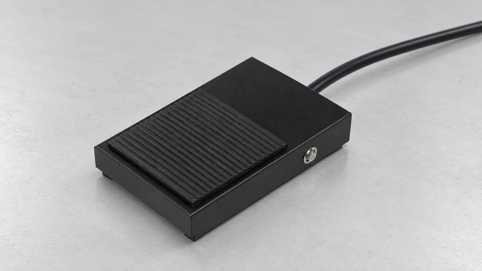 LEMA LF black rectangular foot pedal with ribbed tread and rear cable