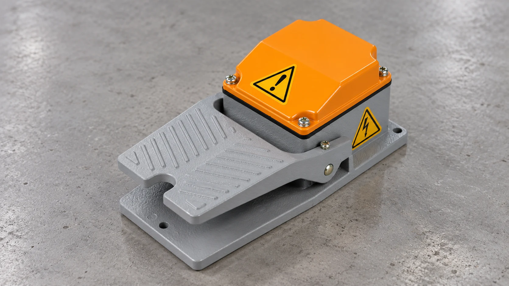 LEMA LF foot pedal with gray base and orange guarded housing
