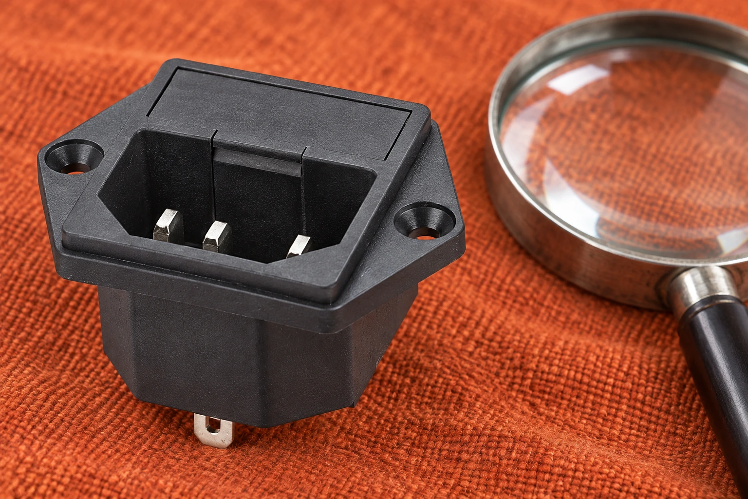 IPZ keyed inlet aperture and three blades on an orange inspection pad
