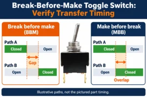 Break-Before-Make Toggle Switch: Verify Transfer Timing