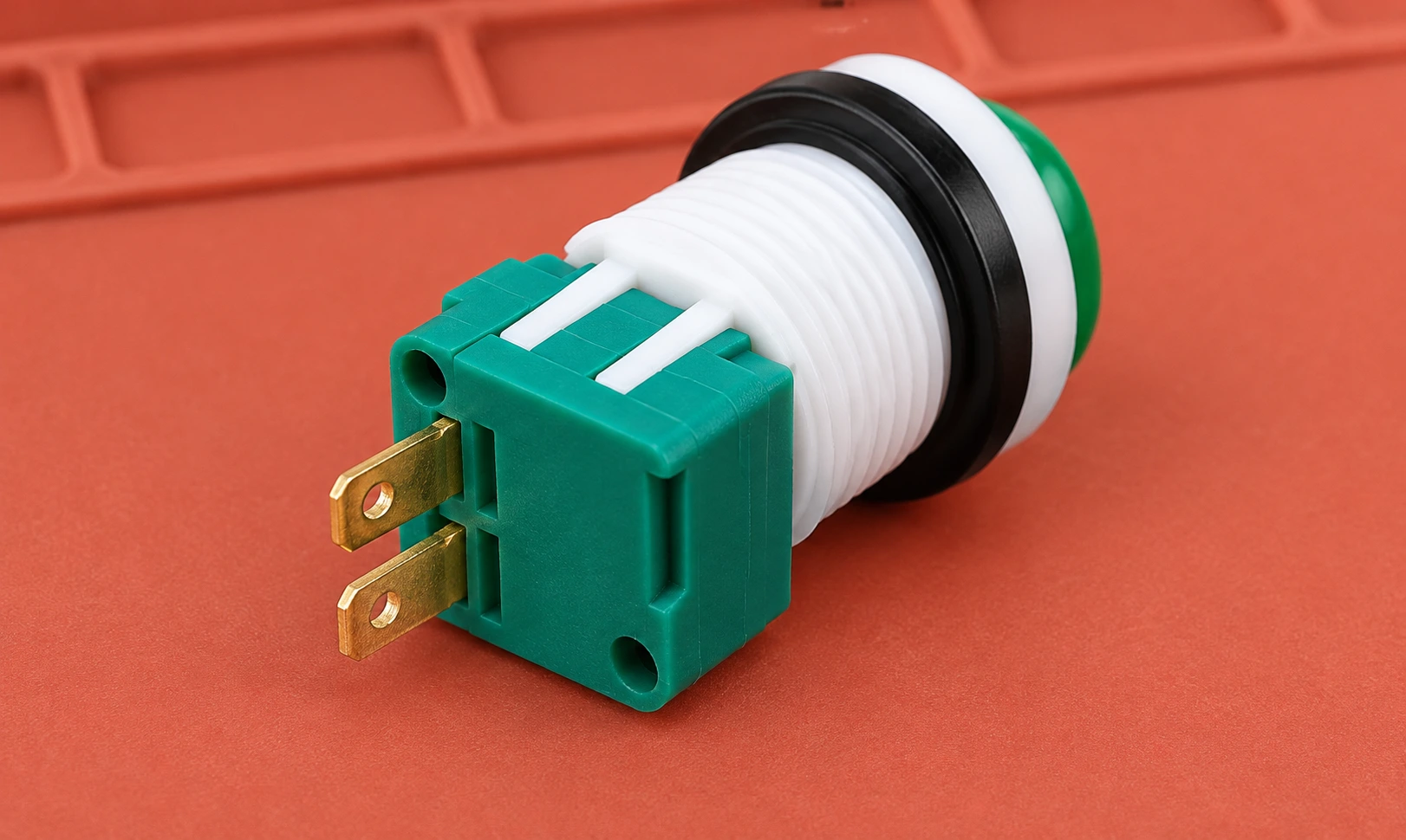 PBS-001 green rear housing and two quick-connect contact terminals