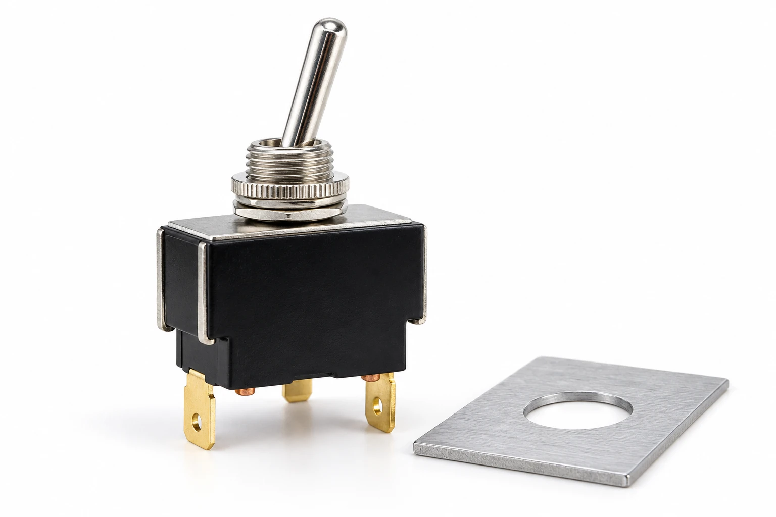 LT2210C threaded bushing nut and washer beside a panel specimen
