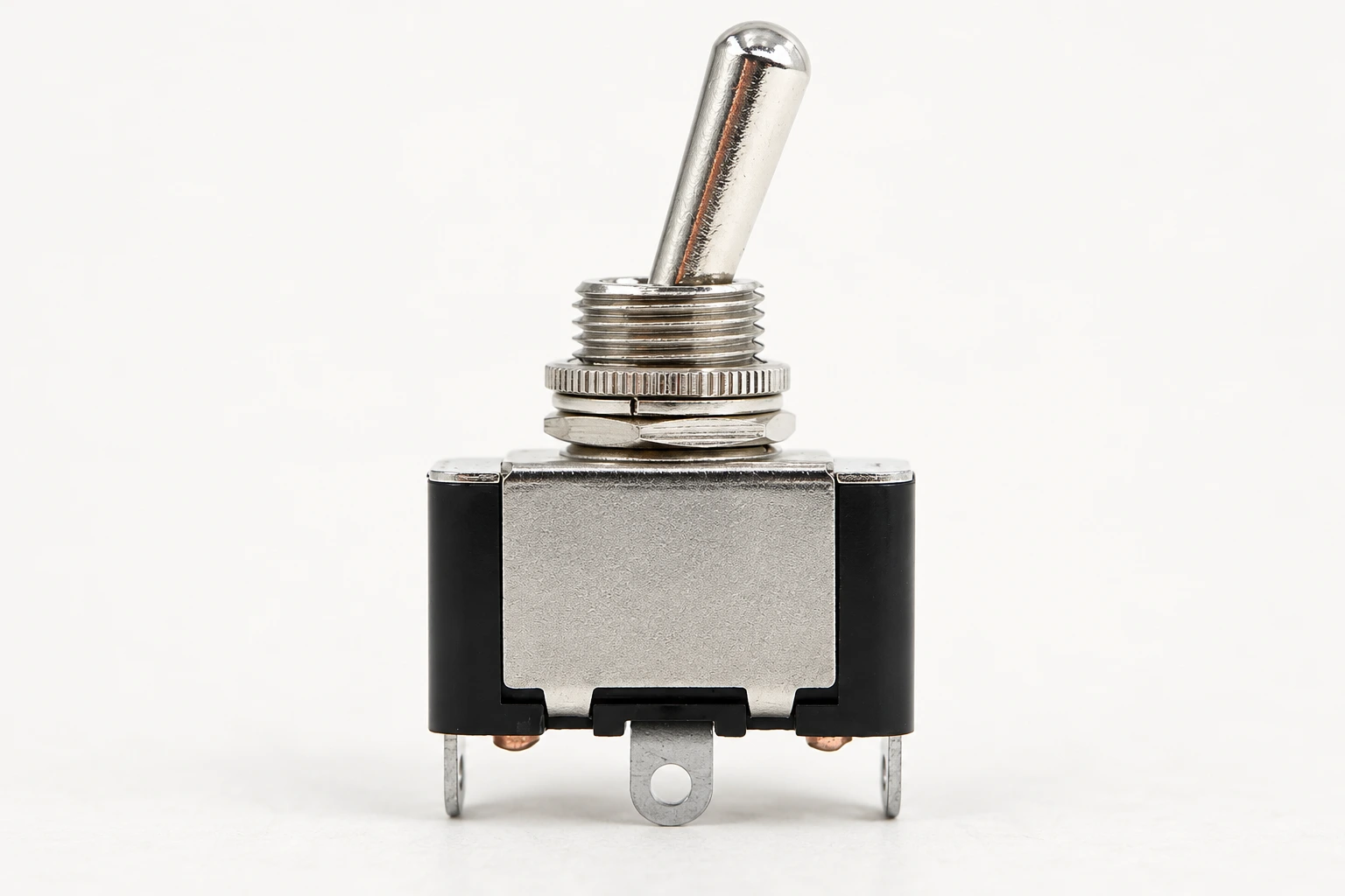 LEMA LT2120A toggle switch with mounting nut and threaded panel bushing